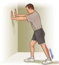 Man performing an Achilles stretch 